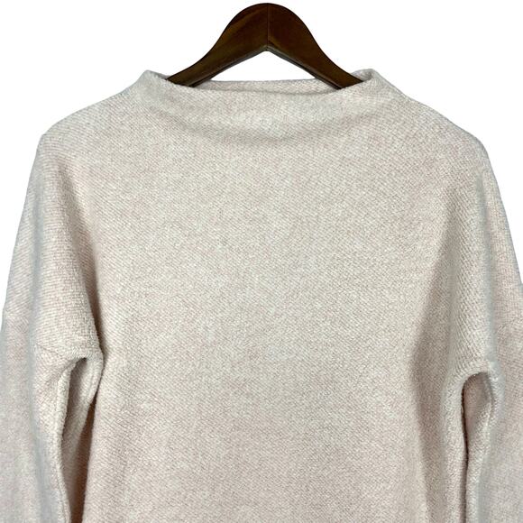 Closed Anthropologie | Pastel Pink Textured Mock Neck Relaxed Fit Sweater - Picture 3 of 9